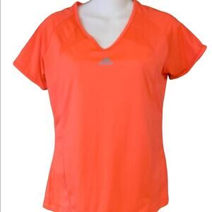 Adidas Womens Size Small Fitted Orange Workout  Top